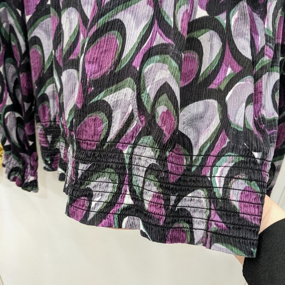 Hudson's Bay silk blouse peacock/paisley pattern - M - Picture 3 of 6